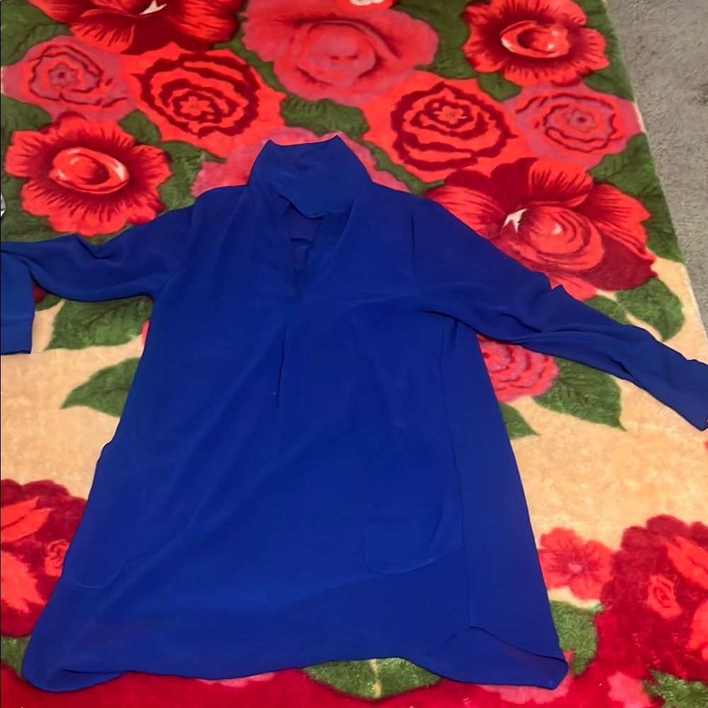 Vibrant Blue Long Sleeve Blouse